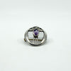 Vintage Sterling Silver Amethyst Oval Rose & Vine Brooch 925