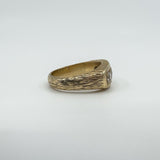 Chunky Vintage 9ct Gold 1.30ct Starburst Diamond Trilogy Ring Gypsy Band Size U