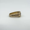 Chunky Vintage 9ct Gold 1.30ct Starburst Diamond Trilogy Ring Gypsy Band Size U