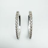 10ct White Gold Large Diamond Hoop Earrings