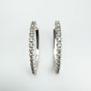 10ct White Gold Large Diamond Hoop Earrings