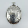 XL Vintage Sterling Silver Foliate Engraved Oval Photo Locket / Pendant 925