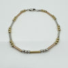 Sterling Silver 9ct Rose & Yellow Gold Beaded Ball & Links 7.5” Bracelet 925 375