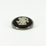 Vintage Sterling Silver Wedgewood Cupid Cherub Jasper Ware Cameo Brooch 925
