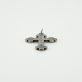 Antique Victorian (1898) Sterling Silver Engraved Christian Cross Pendant 925