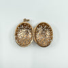 Vintage 9ct Rose Gold Large Chunky Oval Engraved Open Work Locket Pendant 375