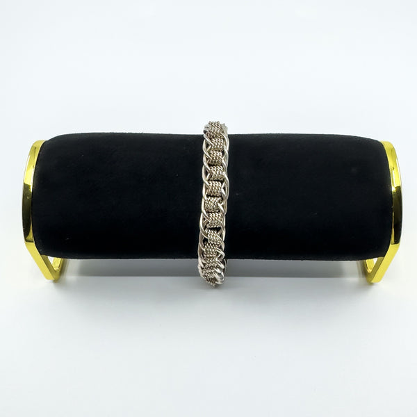 Sterling Silver Chunky Oval Roller Links 9.5” Bracelet & T-Bar Toggle 925 42g