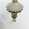 Antique 9ct Rose Gold 3ct Opal & Old Cut Diamond Ring 375 Size M