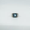 Vintage 2ct Blue Topaz Ring in Sterling Silver Size K