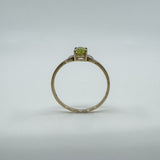 9ct Yellow Gold 0.40ct Peridot Solitaire Ring 375 Size L Engagement Stacking