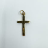 Vintage 9ct Gold Diamond Cut Christian Cross Pendant / Charm 375 Reversible 3d