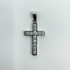 9ct White Gold 0.60ct CZ Christian Cross Pendant / Charm 375