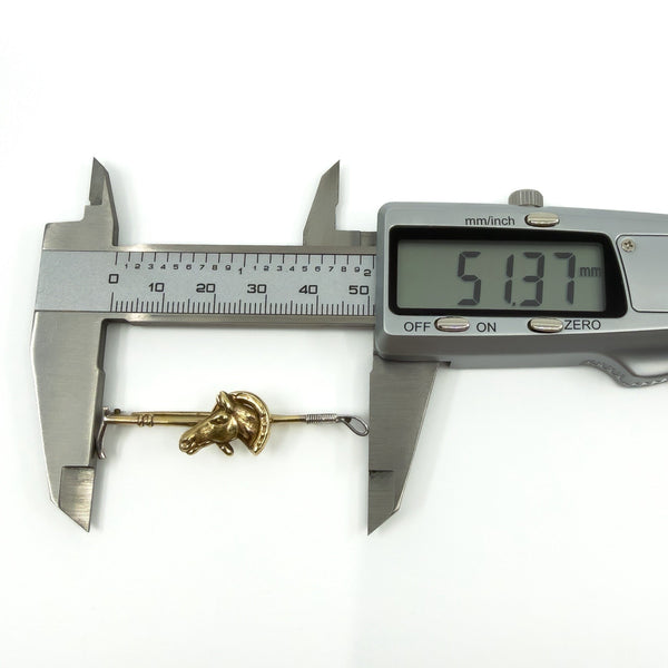 Vintage 9ct Gold Riding Crop Lucky Horseshoe Horse Bar Brooch 375