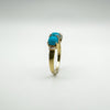 Unusual Diamond & Blue Stone Trilogy Ring in Sterling Silver 925 Size L - M