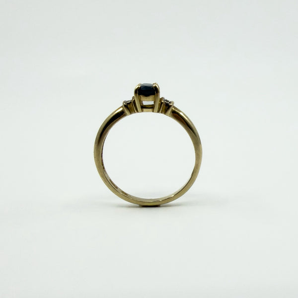 9ct Gold 0.30ct Sapphire & Diamond Ring 375 Size M