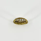Antique 18ct Gold 0.32ct Diamond Boat Ring 750 Size N (Birm 1914)