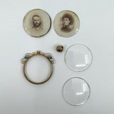 Antique 9ct Gold Turquoise Double Sided Glass Locket 375