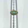 Antique 14ct Rose Gold Turquoise Bombe Ring Size M 