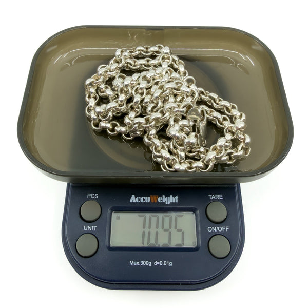 Chunky Vintage Sterling Silver 30” Rolo Links Chain / Necklace 925 70g (1994)