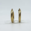 Large Vintage Chunky Twisted 9ct Gold Hoop Earrings 1991 