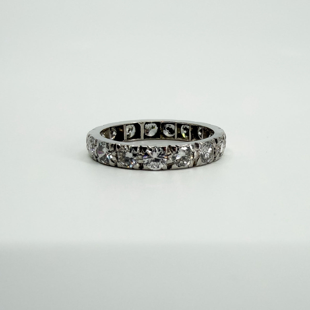 Vintage Platinum 2ct Diamond Full Eternity Band / Ring 950 Size K