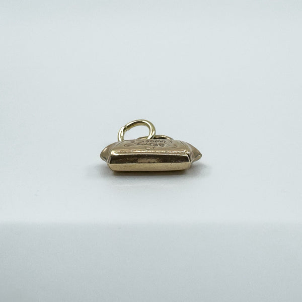 Vintage 9ct Gold Engraved Handbag Purse Pendant / Charm 375