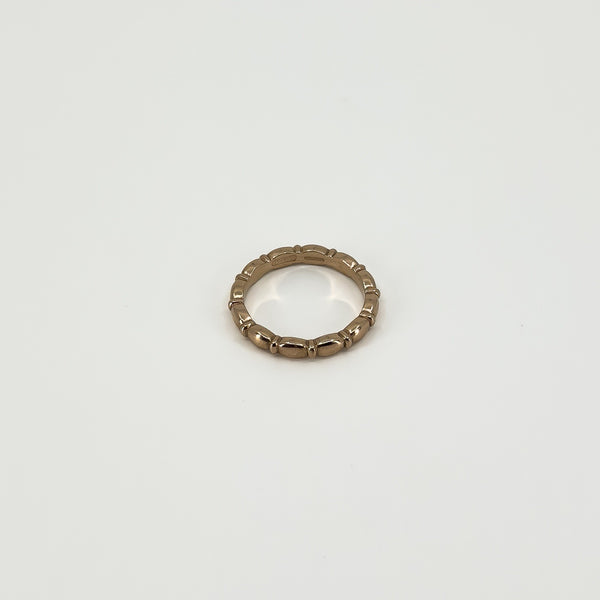 9ct Rose Gold Oval Links Full Band / Ring 375 Size N (London 2015)