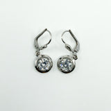 9ct White Gold 2ct CZ Leverback Drop Earrings 375