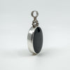 Large Chunky Vintage Double Sided Fob Black Onyx & White Mother of Pearl Pendant