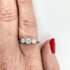 Vintage 18ct Gold & Platinum 0.40ct Diamond Trilogy Engagement Ring Size P