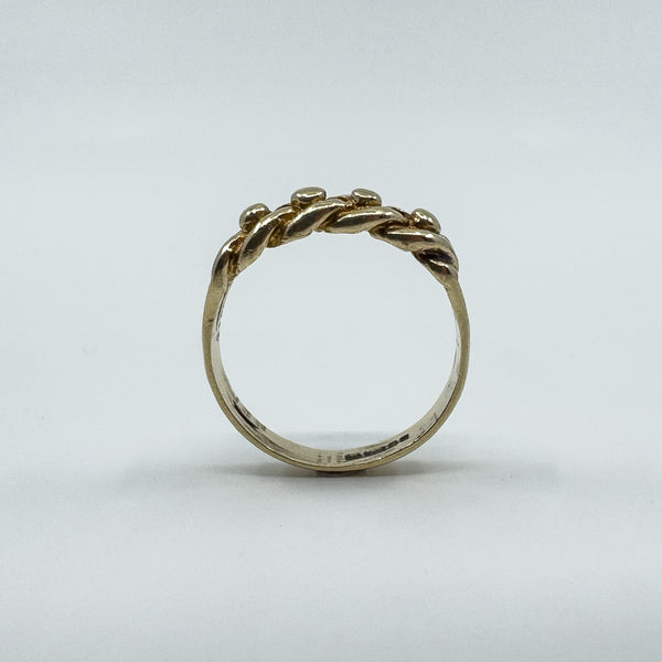 Vintage 9ct Gold Single Row Keeper Ring 375 Size L (London 1979)