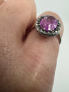 Art Deco 14ct Gold Synthetic Sapphire Diamond Ring Size O