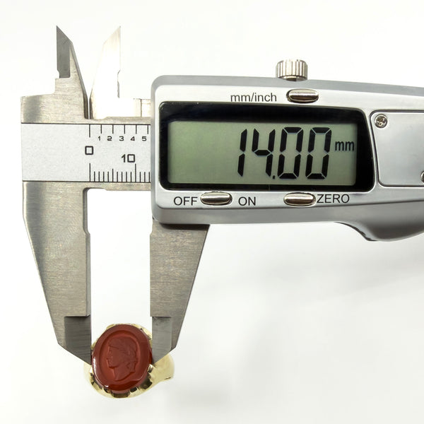 Vintage 9ct Gold Carnelian Intaglio Signet Ring 375 Size U - V