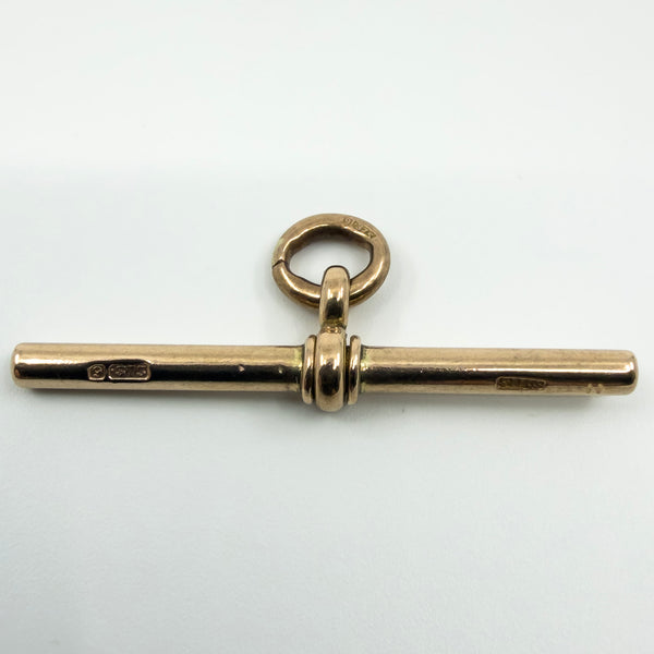 Large 9ct Rose Gold T Bar Charm Pendant 375