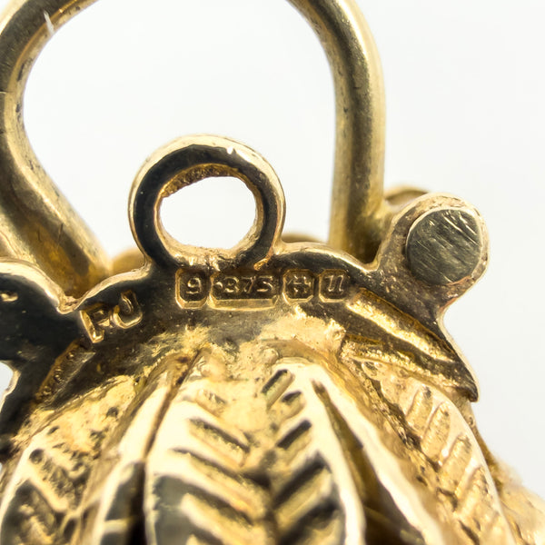 Vintage 9ct Gold Albertina Tassel Padlock Charm 375 Birmingham 1994