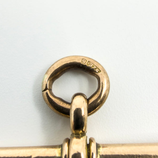 Large 9ct Rose Gold T Bar Charm Pendant 375