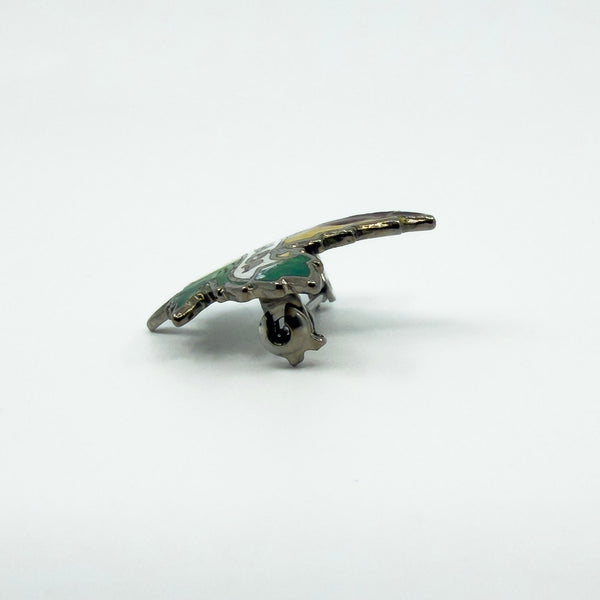 Vintage Sterling Silver Enamel Canada Maple Leaf Brooch