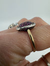 Art Deco 14ct Gold Synthetic Sapphire Diamond Ring Size O