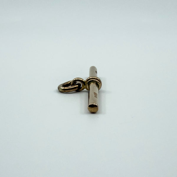 Large 9ct Rose Gold T Bar Charm Pendant 375