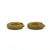 Vintage 9ct gold mesh hoop earrings lying flat with chunky rounded shape