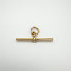 Antique 9ct rose gold T-bar pendant with large hoop, front-facing view