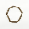 Antique 9ct rose gold bracelet with ornate fancy links and double dog clip fittings