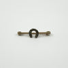 Antique 9ct gold bar brooch with silver set rose cut diamond lucky horseshoe motif