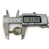 Antique rolled gold double sided glass photo locket measured at approximately 31.1mm with bail