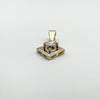 Antique pendant with rose cut diamond in platinum and 9ct gold setting