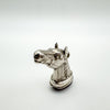 Antique sterling silver horse head pendant set with amethyst gemstone, hallmarked Birmingham 1876