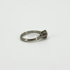 Profile view of antique platinum old-cut diamond ring