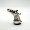 Antique sterling silver horse head pendant set with purple amethyst, hallmarked Birmingham 1876