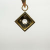 Rear detail of antique square diamond pendant in 9ct gold
