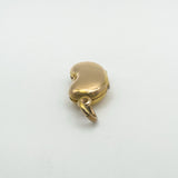 Tactile kidney bean locket in 18ct gold viewed from the reverse with top loop